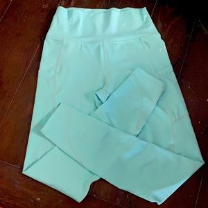 Curves n Combatboots sea foam green leggings (M)